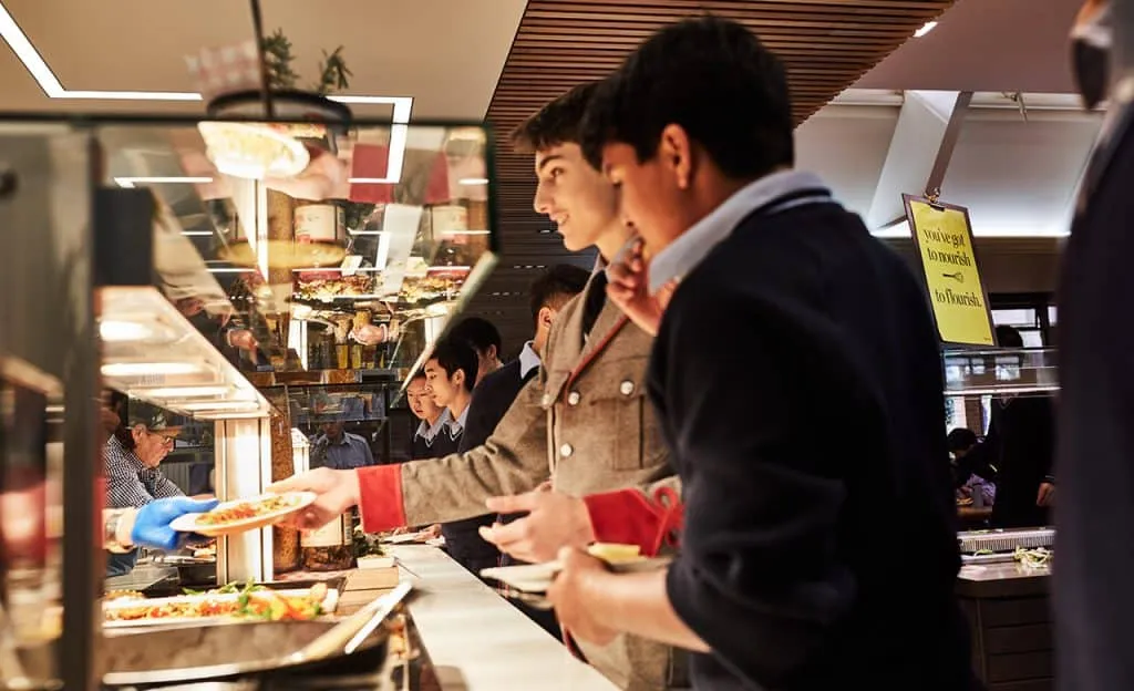 The King's School - Senior Students getting lunch in the dining hall