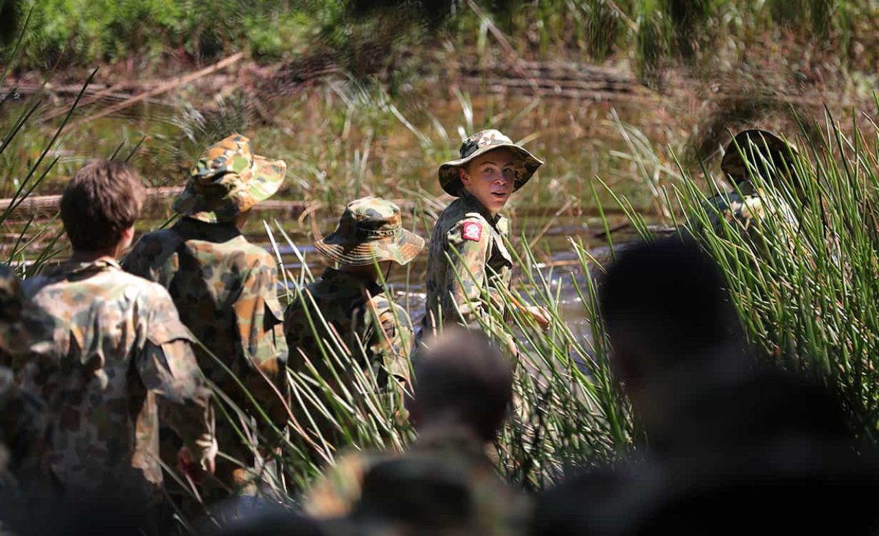 The King's School Senior Students Dressed in Camouflage